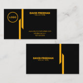 Carte De Visite Construction de Logo Jaune et Noir Personnalisé (Devant / Derrière)