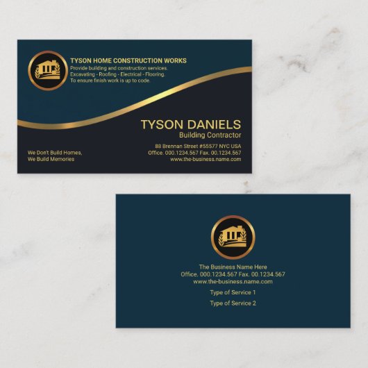 Carte De Visite Construction de l'unité de construction de l'onde (Devant / Derrière)