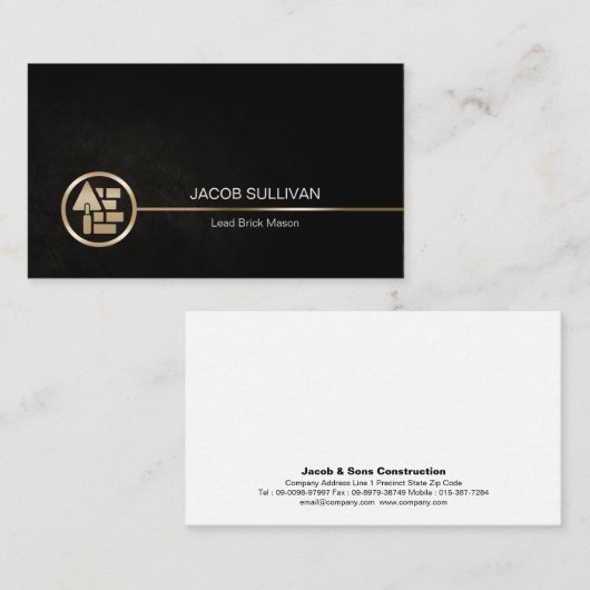 Carte De Visite Construction de maçonnerie en brique de pierre Mas (Devant / Derrière)