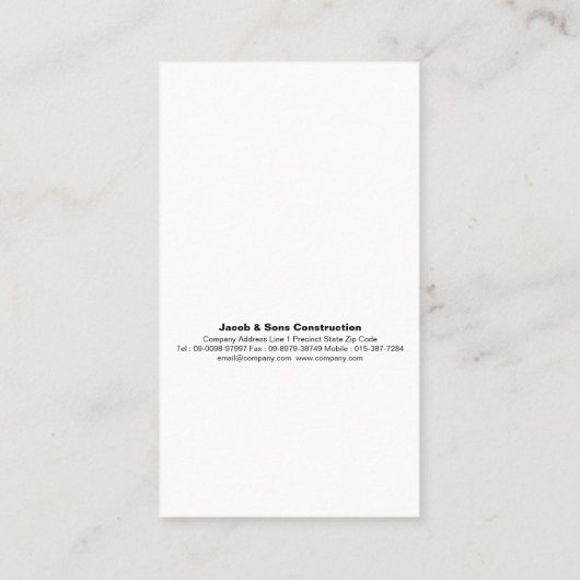 Carte De Visite Construction de maçonnerie en brique de pierre Mas (Dos)