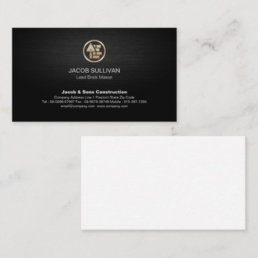 Carte De Visite Construction de maçonnerie en brique de pierre Mas (Devant / Derrière)