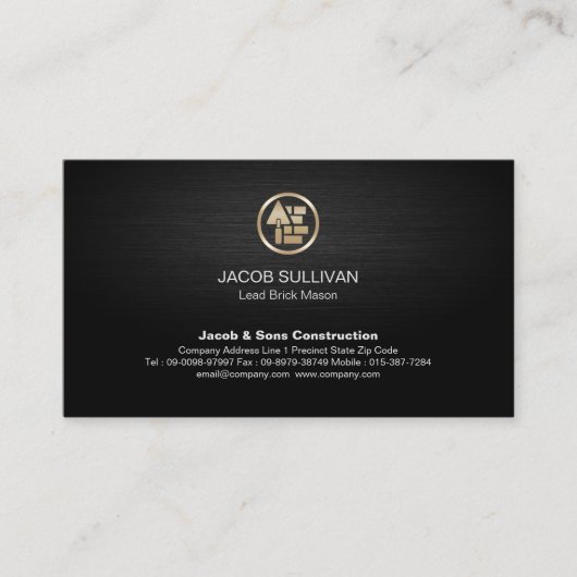 Carte De Visite Construction de maçonnerie en brique de pierre Mas (Devant)