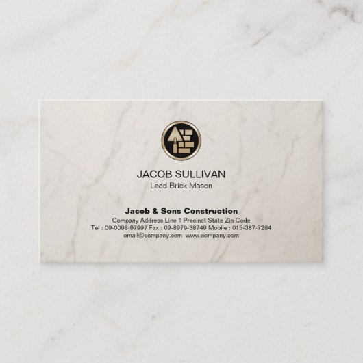 Carte De Visite Construction de maçonnerie en brique de pierre Mas (Devant)