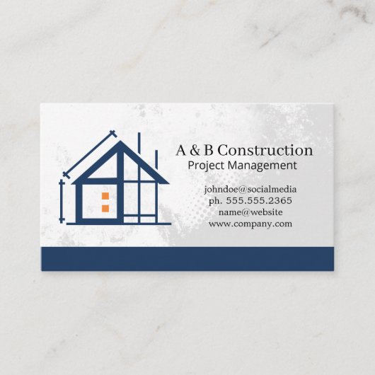 Carte De Visite Construction de maison | Architecte de projet de c (Devant)