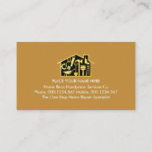 Carte De Visite Construction de maison Maison Marron Couches (Dos)