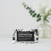 Carte De Visite Construction de maisons en noir et blanc (Debout devant)
