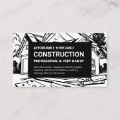 Carte De Visite Construction de maisons en noir et blanc (Devant)
