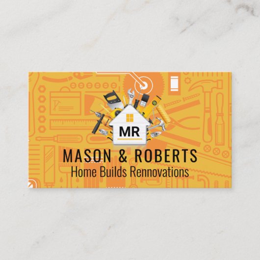 Carte De Visite Construction de maisons | Outils de construction (Devant)