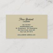 Carte De Visite Construction de menuiserie Charpentier Bois rustiq (Dos)