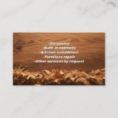 Carte De Visite Construction de menuiserie de sciure (Dos)