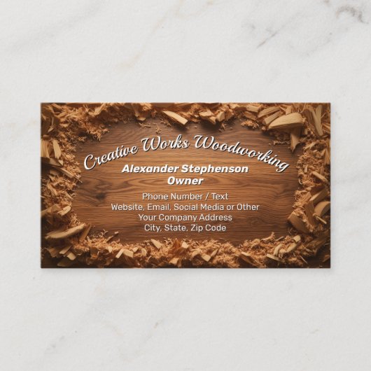 Carte De Visite Construction de menuiserie de sciure (Devant)