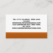 Carte De Visite Construction de menuiserie en bois moderne (Dos)