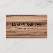 Carte De Visite Construction de menuiserie professionnelle tendanc (Devant)