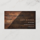 Carte De Visite Construction de menuiserie Scie en bois rustique (Dos)