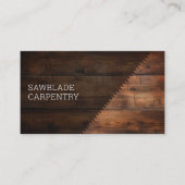 Carte De Visite Construction de menuiserie Scie en bois rustique (Devant)