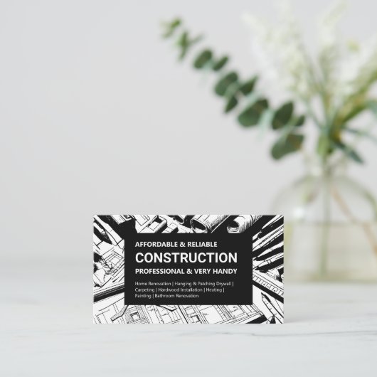 Carte De Visite Construction de modèle audacieux (Debout devant)