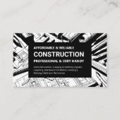 Carte De Visite Construction de modèle audacieux (Devant)