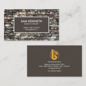 Carte De Visite Construction de murs en briques de pierre Brown (Devant / Derrière)