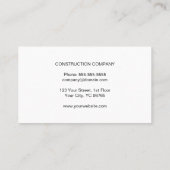 Carte De Visite Construction de police en noir blanc (Dos)