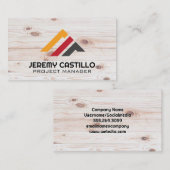 Carte De Visite Construction de propriété | Grain de bois (Devant / Derrière)