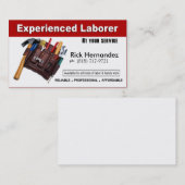 Carte De Visite Construction de réparation de maison de bricoleur (Devant / Derrière)