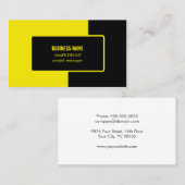 Carte De Visite Construction de route Noir Jaune (Devant / Derrière)