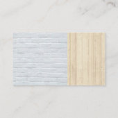 Carte De Visite Construction de services Mur en briques blanches | (Dos)