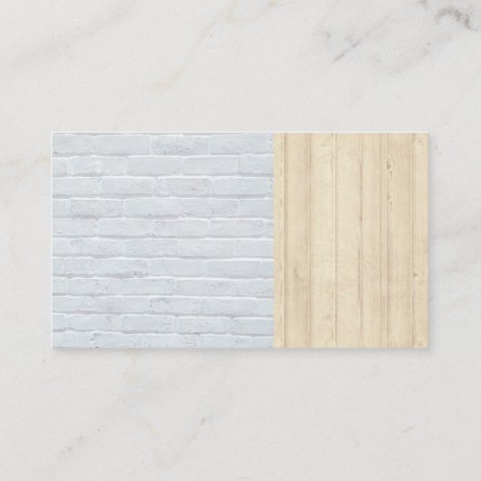 Carte De Visite Construction de services Mur en briques blanches | (Dos)