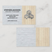 Carte De Visite Construction de services Mur en briques blanches | (Devant / Derrière)