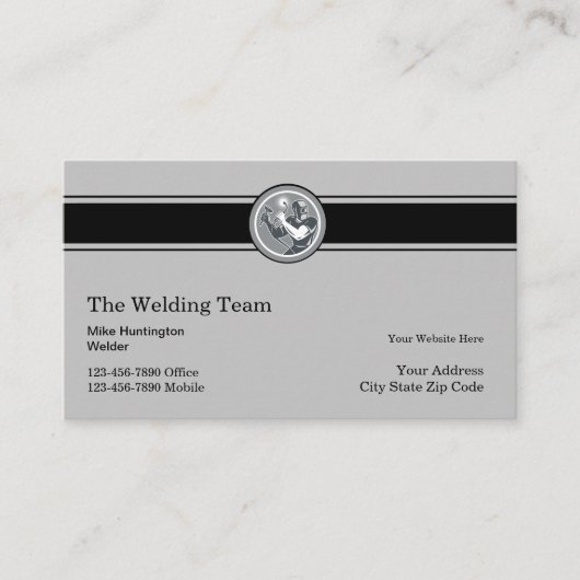 Carte De Visite Construction de soudure moderne rétro (Devant)