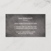 Carte De Visite Construction de stuc gris simple (Dos)