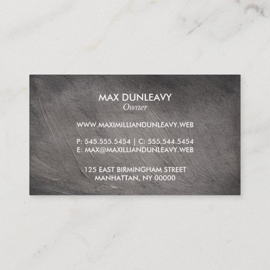 Carte De Visite Construction de stuc gris simple (Dos)