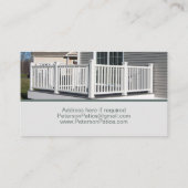 Carte De Visite Construction de terrasses de porche (Dos)