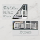 Carte De Visite Construction de terrasses de porche (Devant / Derrière)