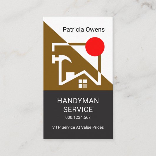 Carte De Visite Construction de toits Brown (Devant)