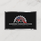Carte De Visite Construction de toitures American Drapeau QR Code (Devant)