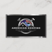 Carte De Visite Construction de toitures American Drapeau QR Code (Devant)