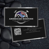 Carte De Visite Construction de toitures American Drapeau QR Code