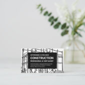 Carte De Visite Construction d'échafaudage noir et blanc (Debout devant)