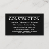 Carte De Visite Construction Deisgn moderne (Devant)