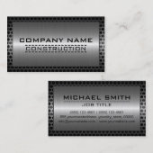 Carte De Visite Construction des bordures métalliques Élégant look (Devant / Derrière)