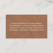 Carte De Visite Construction des pinces à marteau de Handyman (Dos)