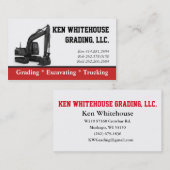 Carte De Visite Construction d'excavateur (Devant / Derrière)