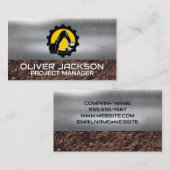 Carte De Visite Construction d'excavateur | Logo du constructeur | (Devant / Derrière)