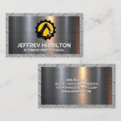 Carte De Visite Construction d'excavateur | Tôle en acier (Devant / Derrière)