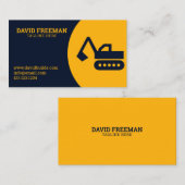 Carte De Visite Construction d'excavateur unique jaune et bleu (Devant / Derrière)