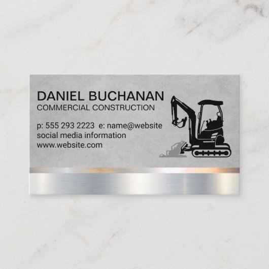 Carte De Visite Construction | Digger terrestre | Dozer (Devant)