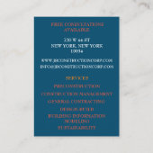 Carte De Visite Construction du bâtiment du consultant pour la ret (Dos)