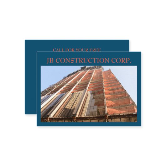 Carte De Visite Construction du bâtiment remodel de l'architecte d (Devant/Arrière en situation)