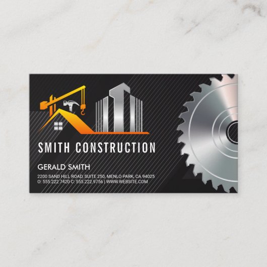 Carte De Visite Construction du bâtiment | Scie | Entrepreneur (Devant)